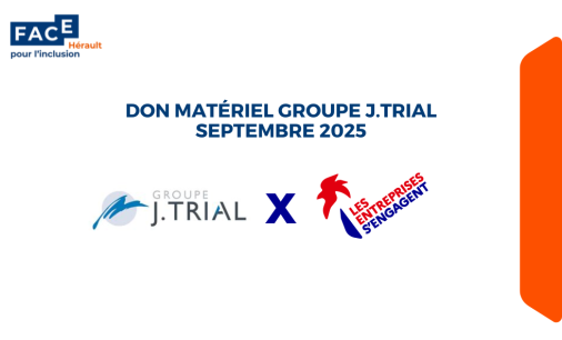 Visuel don de matériel du Groupe J.TRIAL