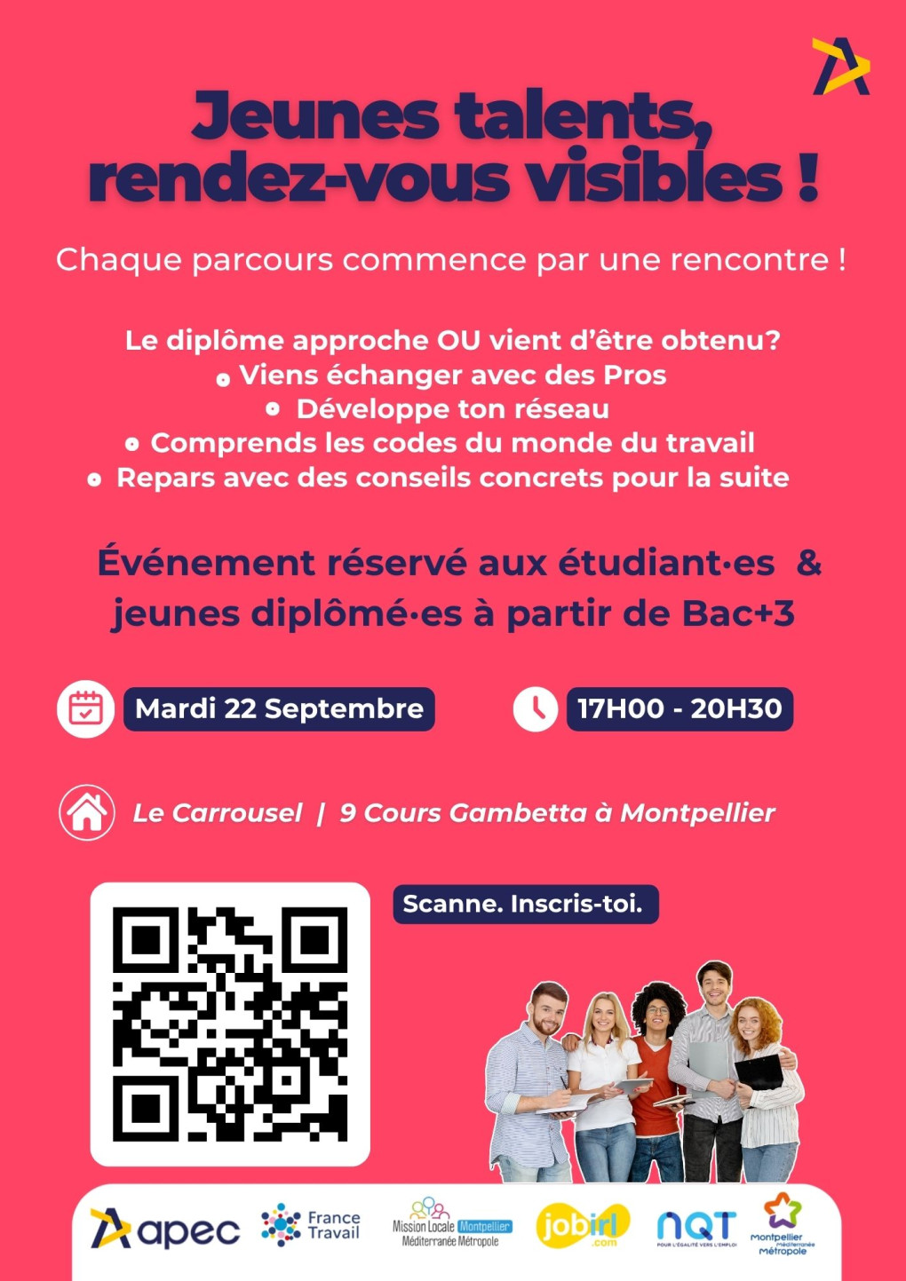 Jeunes talents rendez-vous visibles venez rencontrer des professionnels